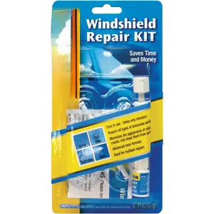 600001 Windshield Repair Kit - Quick and Easy Durable Resin Based Windshield Repair Kit for Chips and Cracks, Good for Round Damage Below 1" in Diameter an