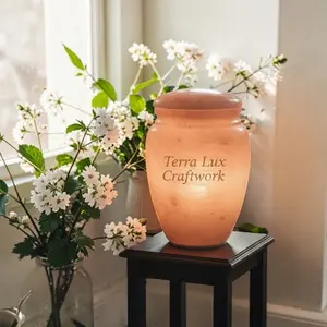 8x8x11 Inch, Vase Himalayan Salt Biodegradable Urn, Himalayan Pink Salt Urn, Handmade Memorial Keepsake Ashes, Large & Extra Large , Pet, Child Cremation