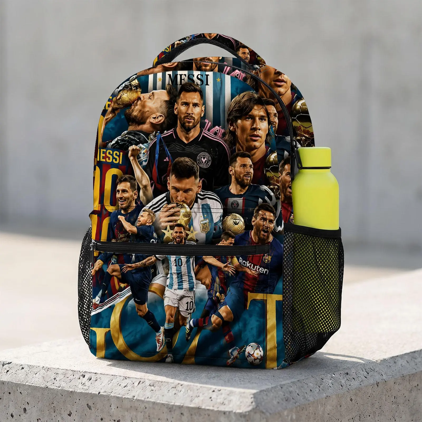 Messi Trending Cute Cartoon Laptop Backpack | Aesthetic Print Travel Daypack | Durable Lightweight School Bookbag for Men & Women