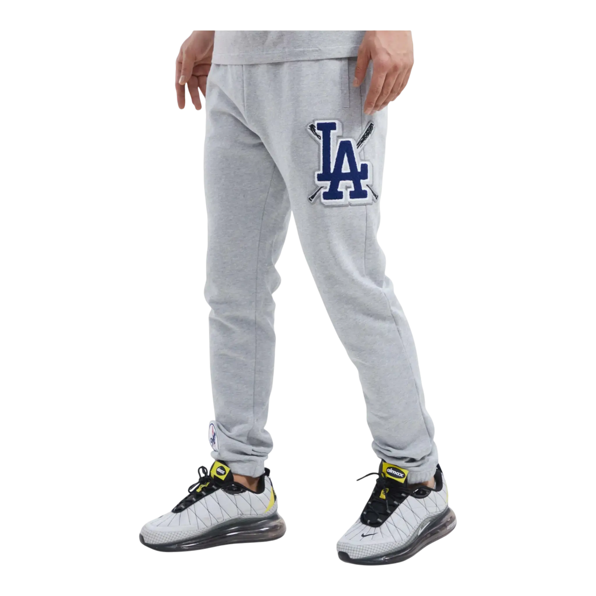Pro Standard MLB Los Angeles Dodgers Mash Up Logo Sweatpants in Heather Grey | Men's