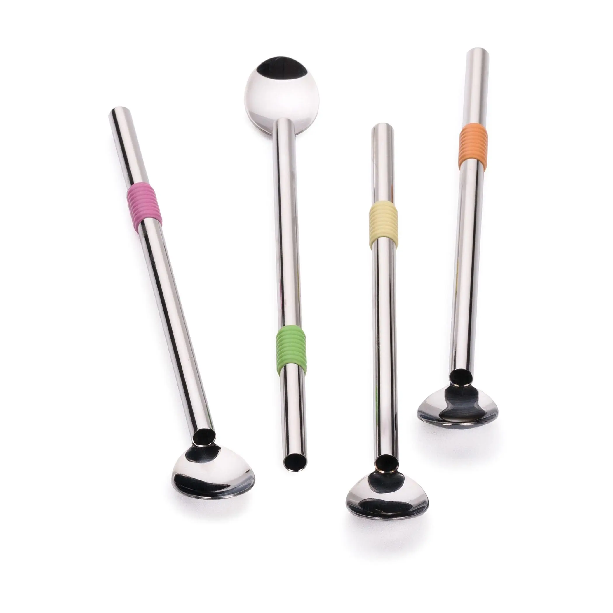 RSVP Set of 4 8.5" Reusable Spoon Straws RSVP Set of 4 8.5" Reusable Spoon Straws