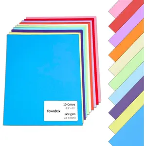 50 Sheets 8.5 x 11 inches Colored Paper Card Stock (32 lb/120 gsm) 10 Assorted Colors for Printer and Crafts