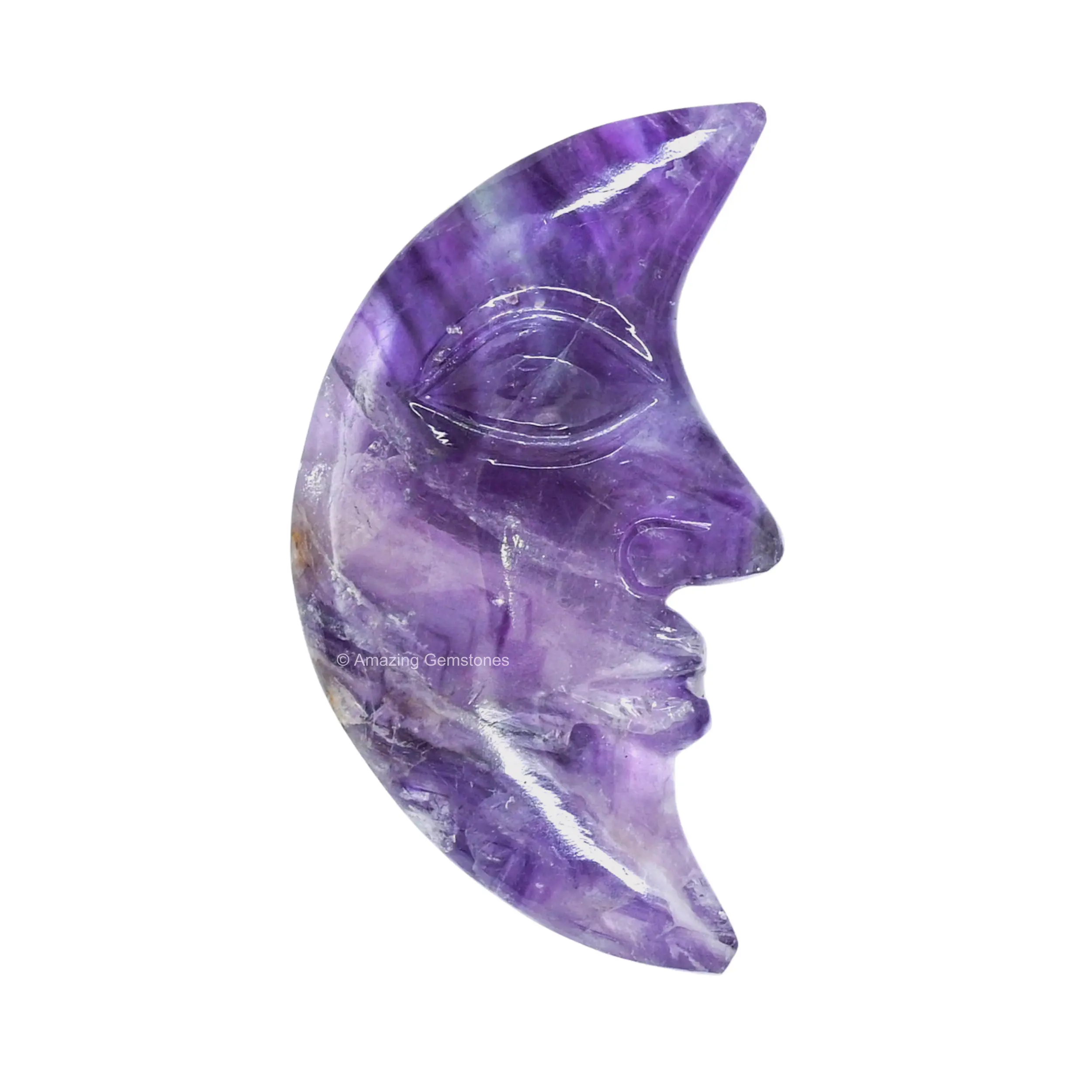 Crescent Moon Crystals and Stones - 1" Mini Pocket Stones for Decor, Meditation, and DIY Necklace