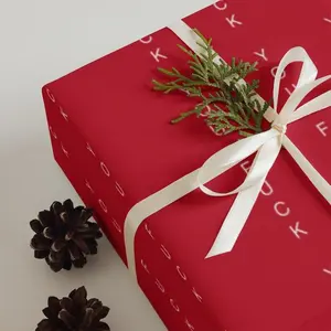 Red Matte Color Wrapping Paper Sheets - 3 High-Quality Uncoated Text Sheets 28.75" x 19.75" for Elegant Gift Wrapping with Supplier Warranty