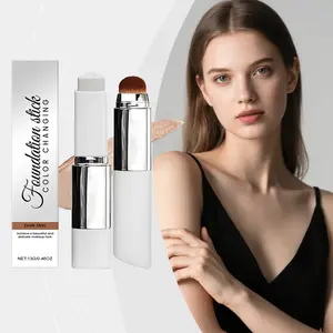 AMZ Deep Skin Tone 2-in-1 Color-Changing Foundation Stick — lightweight, hydrating texture that brightens and nourishes skin, with a matte, clear finish