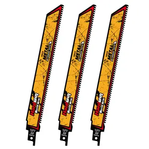 HARDWIN 9-Inch 8 TPI Carbide Reciprocating Saw Blade R678HM (3-Pack), Durable Teeth for Hard Metals/Cast Iron/Alloy Steel, Universal 1/2-Inch Shank, High-Speed Cutting
