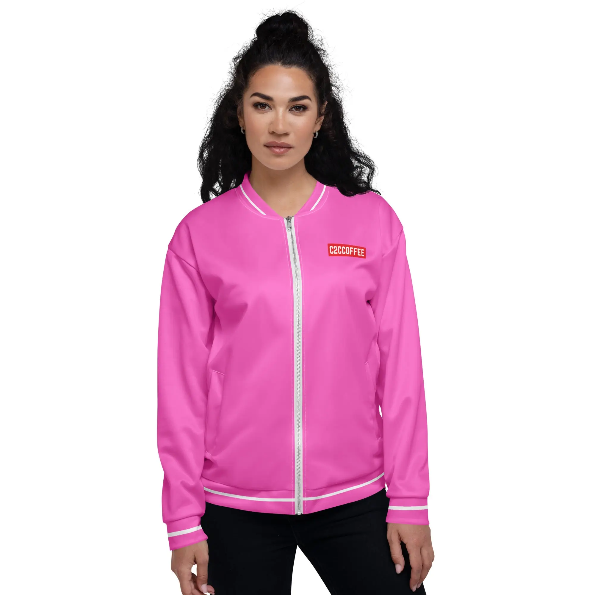 “Let’s get caffeinated bitches” c2ccoffee Unisex Bomber Jacket