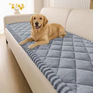 GOSTADY  Couch Cover for Dogs, Non Slip Washable Pet Sofa Cover, Scratch Proof Hair Resistant Plush Sofa Slipcover, Pet Friendly Couch Cushion Protector for Cat, Grey, 27.6" x 59"