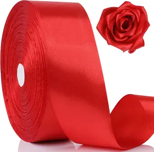 Yards Ribbon 100 1-1/2 Inch Red Satin Ribbon Single Face Satin Ribbons Perfect Gift Wrapping Wedding Decoration