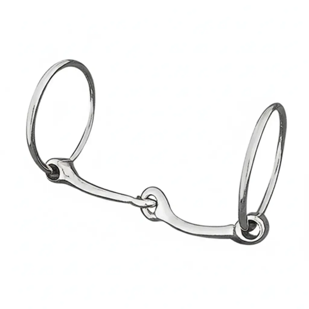 Weaver Leather Nickel Plated Jointed Snaffle Horse Bit - 6 Inch Mouth Size, 3 Inch Rings