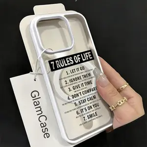 Inspirational Quotes Phone Case，Motivational Life Rules Style for iPhone 17 16 15 14 13 12 11 Plus Pro Max. A13