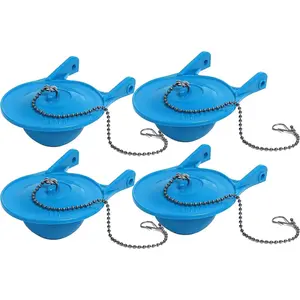 3 Inch Toilet Flapper Replacement Compatible with 99-788, Easy to Install with 2 Toilet Handle & Stainless Chain, Long Lasting Rubber Toilet Flapper, Blue(4PCS)