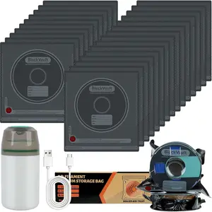 25 count  Filament Vacuum Storage Bags Kit with 5 Sealing Clip and 1Pump PA/DP/PC/PLA/ABS/TPU/ASA/PETG Lightproof  Humidity Resistant  Vacuum Storage Seal Bag(12.6" X 13.4")