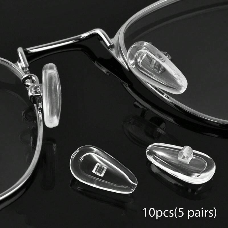 Eyeglasses Nose Pads, Upgraded Soft Silicone Air Chamber Eyeglass Nose Pads, 5 Pairs of Screw-in 15mm Glasses Nose Pad Set with Screws and Micro Screwdriver