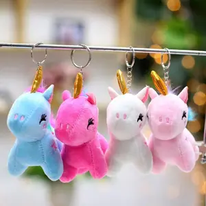 Small Plush Unicorn Toy Adorable Plush Unicorn Pendant Keychain Soft Stuffed Animal Bag Charm Cute Graduation Gift Bag Accessory #DDF