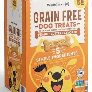 Grain-Free Dog Treat Biscuits, Peanut Butter Flavored, 5 lbs