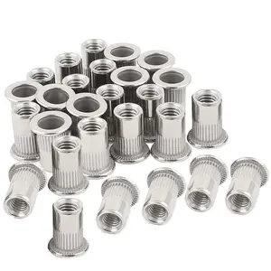 30 count 1/4"-20 Stainless Steel Rivet Nuts Nutsert Threaded Rivet Insert Rivnuts 1/4-20UNC