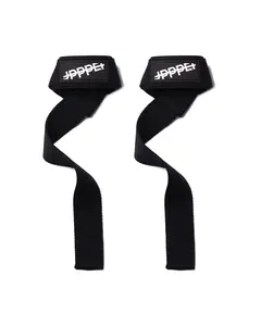 UPPPER Lifting Straps Black - For Deadlifts & Pullups, 22" Cotton, Neoprene Padding