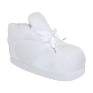 All White Plush Sneaker Slippers for Wedding - Cloud-Like Comfort, Non-Slip Sole, Thick Memory Foam, Ideal Gift for Bridesmaids & Guests