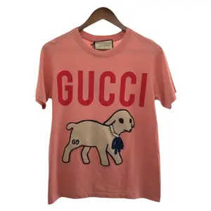 Pre-owned GUCCI Cotton Small Leather Goods Embroidery Line Stone T shirt
