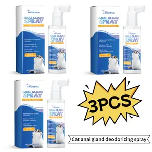 3-Pack Yegbong Cat Anal Gland Deodorizing Spray Freshening OdorEliminating Post-Defecation Cleansing Spray