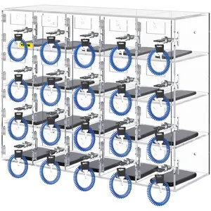 【Summervibes】VEVOR Cell Phone Storage Locker, 20 Slots Acrylic Material with Door Locks and Keys, Wall-Mounted Cabinet Pocket Office Classroom Gym Box, Clear