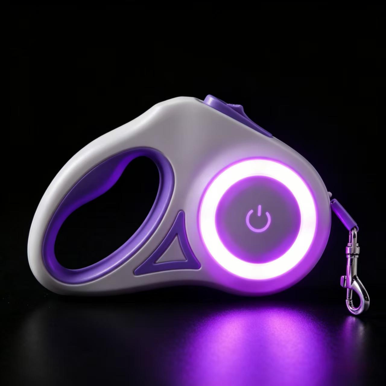 Pawzseek  LED Retractable Dog Leash for Night Walking,Walking Your Dog at Night Feels Different With This,This Glowing Dog Leash Is a Game Changer