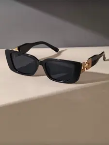 Vintage Plastic Frame Geometric Glasses Y2K, Outdoor Travel Fashion Accessory, Women's Casual Business Gift, Elegant Vacation Style