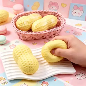 Peanut Cheese Squishy Fidget Toy, Realistic Food Slow Rebound Stress Relief Decompression Toy, High Playability Soft Squeeze Sensory Vent Toy, Novelty Relaxation Gift for Kids Teens Adults, Toy & Hobby Category Leisure Accessory