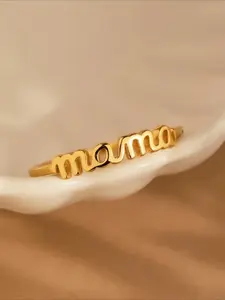 Fashionable Letter Design Ring, Simple Plain Color Ring for Women & Girls, Trendy All-match & Exquisite Jewelry for Birthday Gift, Stackable Rings, Statement Multi Ring, Elegant Ring, Alphabet Design Ring, Stacking Ring