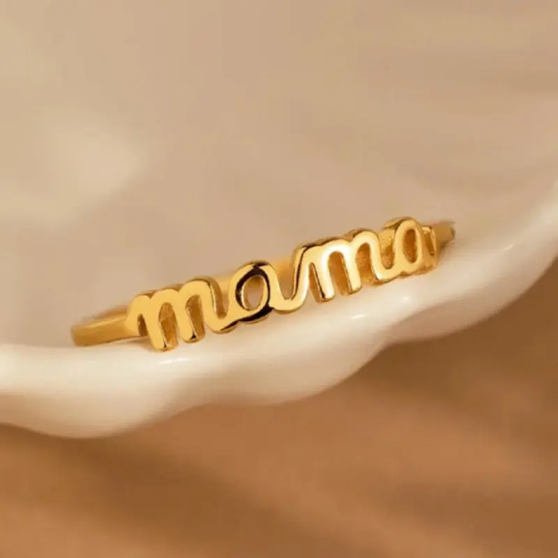 Fashionable Letter Design Ring, Simple Plain Color Ring for Women & Girls, Trendy All-match & Exquisite Jewelry for Birthday Gift, Stackable Rings, Statement Multi Ring, Elegant Ring, Alphabet Design Ring, Stacking Ring