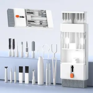 22-in-1 Multi-functional Digital Cleaning Kit, Port Cleaning Tools, Keyboard Brush & Keycap Puller & Screen Cleaner Liquid, Phone & Electronics Deep Cleaning Tool, Camera