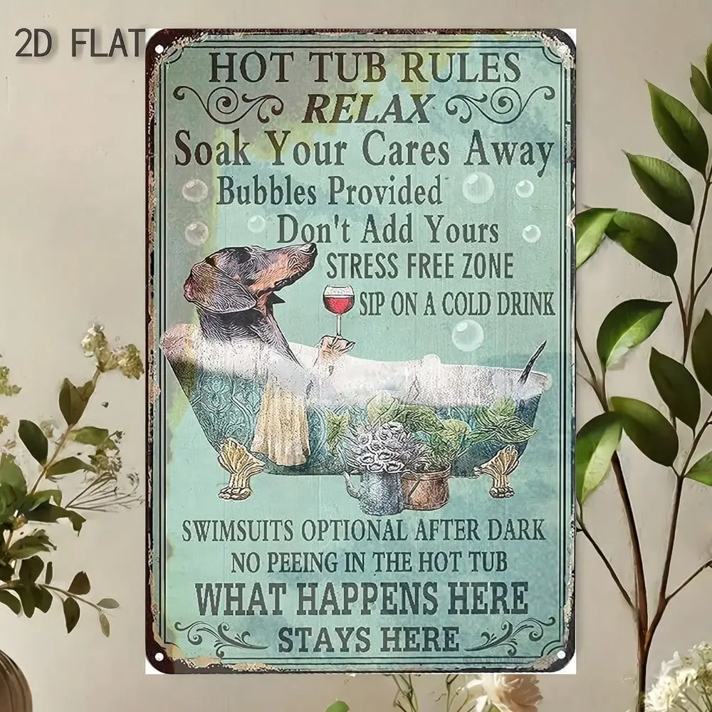 Relaxing Rules Metal Tin Sign, 8x12 Inch Retro Decor