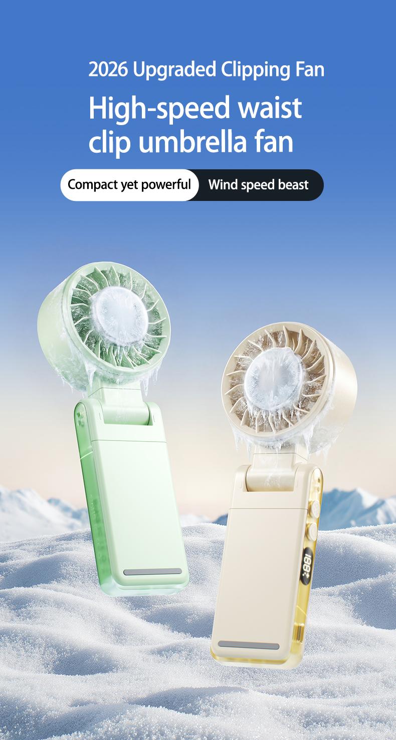 Bixora Portable Fan: Clip-on, Neck-hanging, or Waist-mounted (Semiconductor Cooling) — Rapid 10-Second Cooling, 360° Flexible Adjustment, 5-Speed Settings. Features a Multi-functional Clip; Ideal for Strollers, Beach Vacations, Office Use, and More.