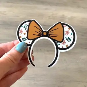 Floral Minnie Ears Sticker