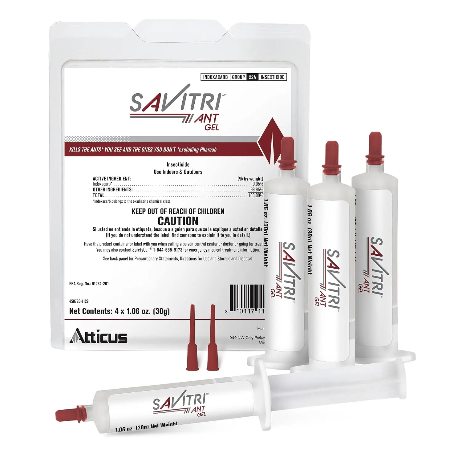 Atticus Savitri Indoxacarb Ant Gel Bait (4 x 30g) - Indoor, Outdoor Pest Control - Home Care Ant Killer