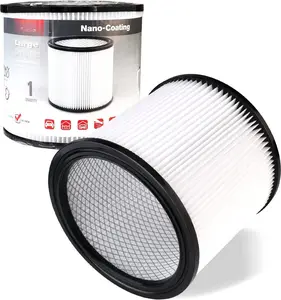 High Performance 90304/90344  Filter, Fits  4-16 Gallon  Wet/Dry Vacuums, High Efficiency Nanofiber Filtration Paper, PET and , 1 Pack