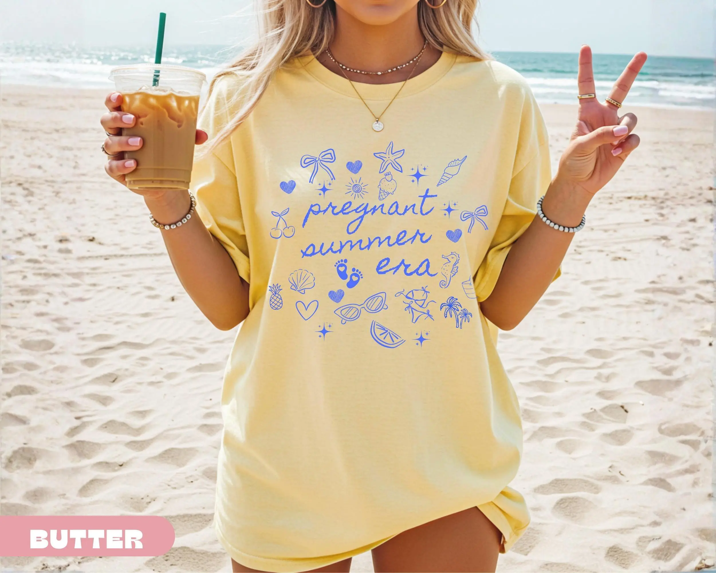 Comfort Colors® Summer Pregnancy Announcement Shirt Pregnancy Shirt Maternity Gift For Mom To Be Beach Pregnancy Outfit New Mom Shirt Mothers Day Gift