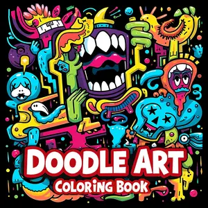 1pc Doodle Art Simple Coloring Book, Street Art Graffiti Relaxing Activity Book for Adults, Doodle Books