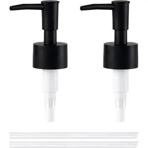 2Pack Pumps Lotion Soap Dispenser Replacement Pump for Your Liquid Soap, Lotion or Dish Soap Refill Dispenser Kitchen Bathroom Worktop Bottles 28/400 Thread Size (Black)