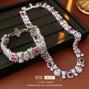 Vintage Zircon Geometric Set Retro Elegant Versatile Royal Style Clasp Jewelry Unique Luxury