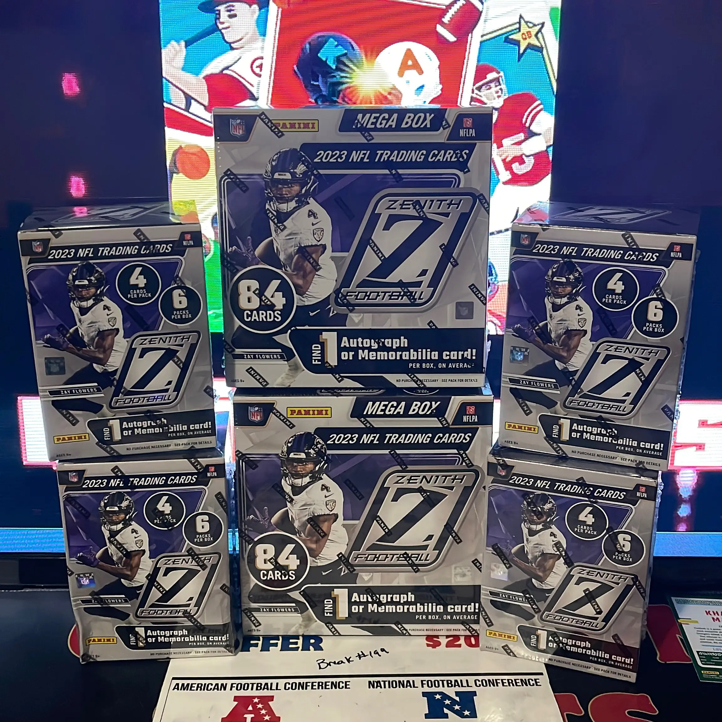 Break#209 Zenith Meagax2 Zenith Blastersx4 Football Cards