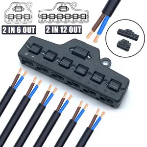 5pcs 3way/6way Electrical Cable Connectors Splitter, Quick Wire Terminal Blocks, Easy Installation Distribution Block LED, Terminal Plug Kit
