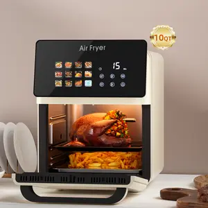 10QT Large Air Fryer Oven For Kitchen Countertop Use, Smart Convection Ovens,AirFryer With Glass View Window,Fryer Liners,Removable Door-White