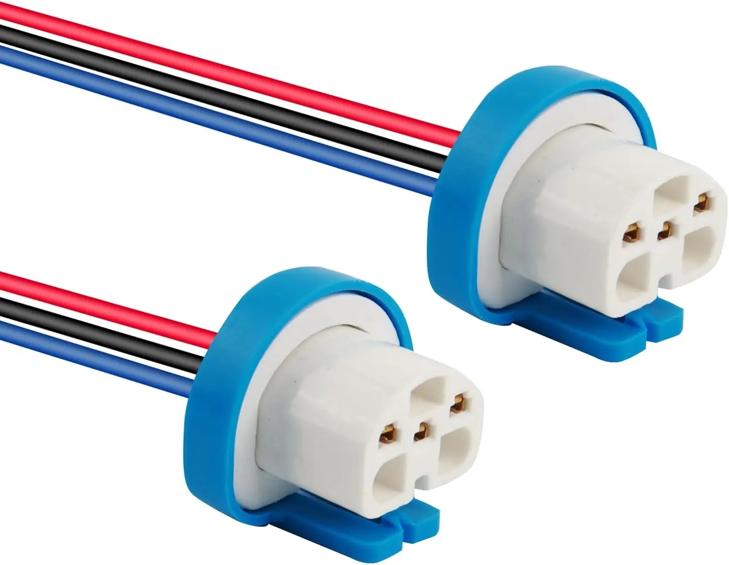2PCS Headlight Wiring Harness,9007 9004 HB1 HB5 3 Ceramic Headlight Connector Plug Replacement,Universal High Tempreture Resistant Headlights Socket Car Accessories