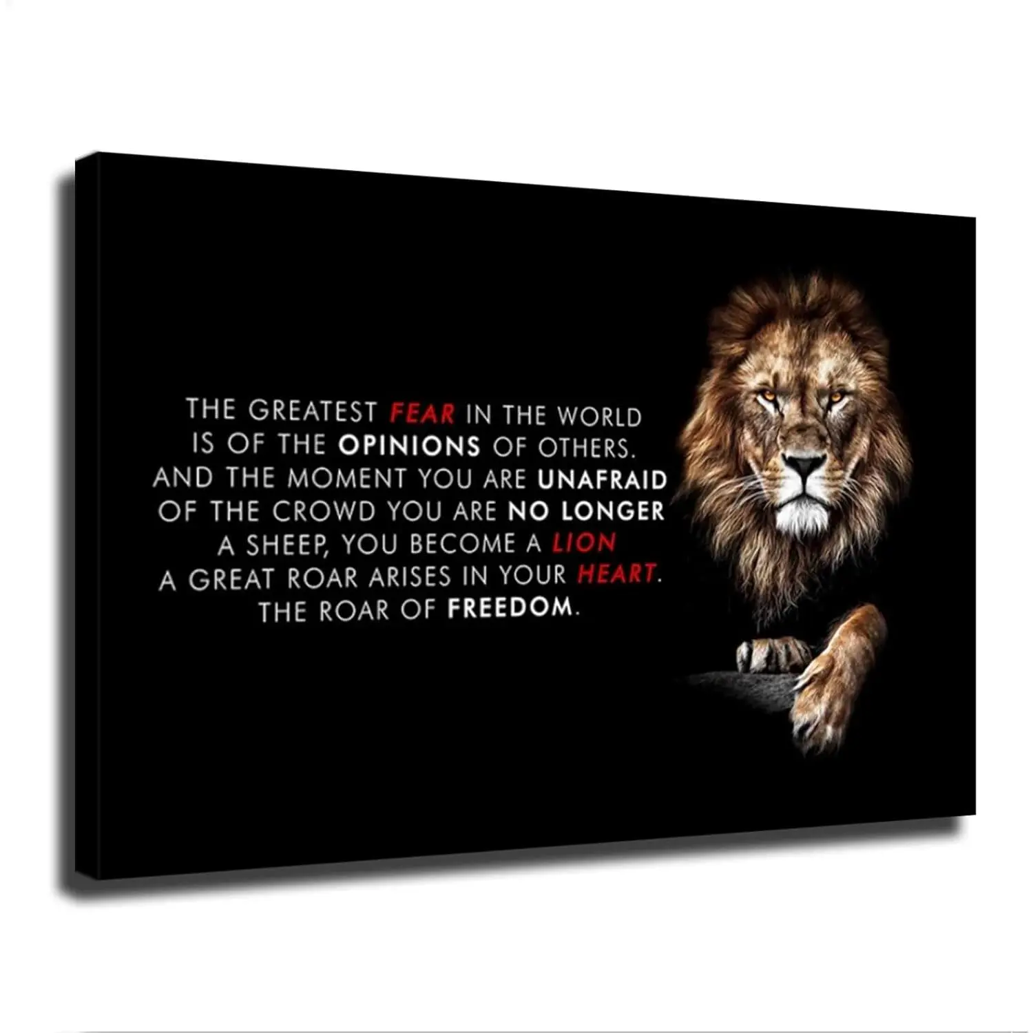 Lion Poster Motivational Inspiration Quotes Wall Art - You Become A Lion Canvas Decorative Poster Home Decor Art HD Pictures Bedroom Living Room Wall Art (16x24inch-No Framed)
