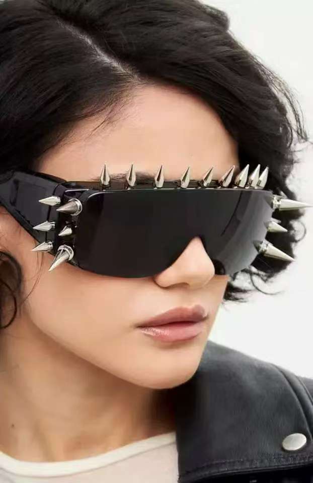 New Novelty Eyewear — Cyberpunk-Style "Demon" Glasses (Non-Prescription) | Unique & Trendy Party Accessories | Street Style Sunglasses for Travel & Fashion Outfits