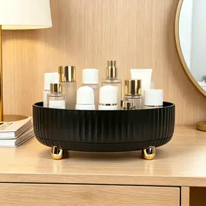 360° Spinning Makeup Organizer – Effortlessly find your favorite products with a smooth-rotating lazy Susan. Perfect for vanity, dresser, or bathroom. Large size in sleek black.