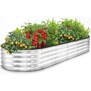 Galvanized Raised Garden Bed, 6 by 2 by 1  Lightweight Planter Boxes Outdoor with Easy Assembly, Large Garden Bed for Vegetables, Fruits, ,