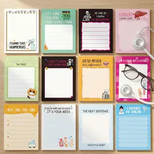 Funny Nurse Themed Sticky Notes Cartoon Animal & Nurse Pattern Reusable Adhesive Notes Removable Sticker Pads for Office School